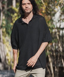 mhs2106- Basket Knit Skipper Polo Shirts ポロシャツ