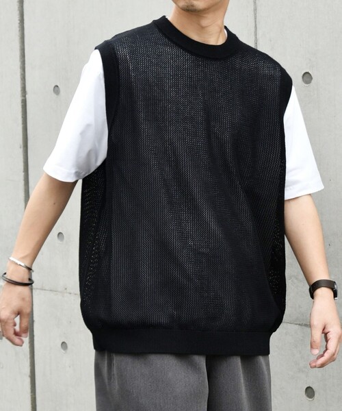 セール】SHIPS any: 〈洗濯機可能〉シアー ニット クルーネック プル