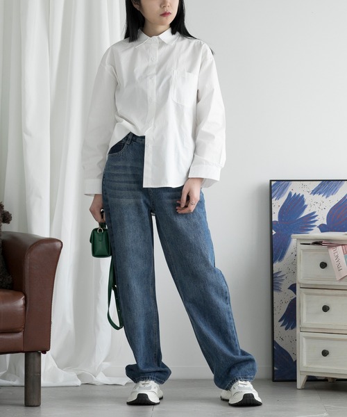 aimoha(アイモハ)の「デザインポケットワイドストレートデニム(デニムパンツ・レディース・ダークグレー/ネイビー/ブルー・SMALL/MEDIUM/LARGE)」の20枚目の写真