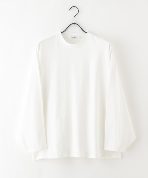 bounDary（バウンダリー）の「【bounDary/バウンダリー】 ワイドスリーブ オーバーサイズロンT（Tシャツ/カットソー・レディース・ホワイト/ブラック・FREE）」の8枚目の写真