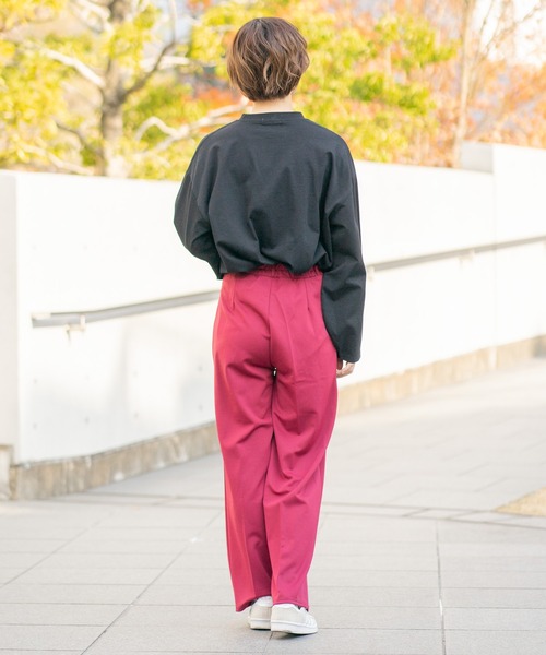 bounDary（バウンダリー）の「【bounDary/バウンダリー】 ワイドスリーブ オーバーサイズロンT（Tシャツ/カットソー・レディース・ホワイト/ブラック・FREE）」の11枚目の写真