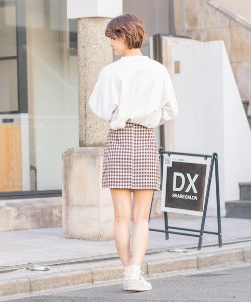 bounDary（バウンダリー）の「【bounDary/バウンダリー】 ワイドスリーブ オーバーサイズロンT（Tシャツ/カットソー・レディース・ホワイト/ブラック・FREE）」の22枚目の写真