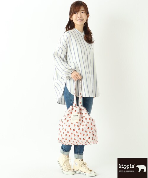 one'sterrace（ワンズテラス）の「Kippis キッピス 巾着トートバッグ イチゴ（トートバッグ・レディース・レッド系9・99）」の10枚目の写真