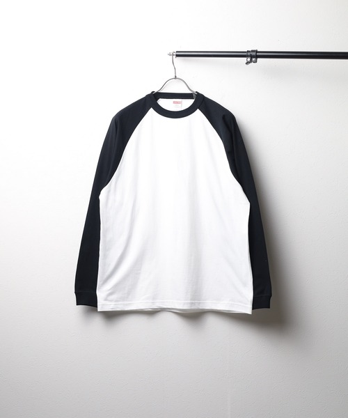 United Athle(ユナイテッドアスレ)の「【United Athle】 5.6オンス ラグラン ロングスリーブ Tシャツ(Tシャツ/カットソー・レディース・ホワイト×ブラック/ホワイト×グリーン・LARGE/MEDIUM/X-LARGE)」の2枚目の写真