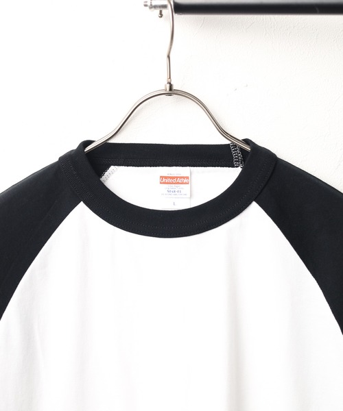 United Athle(ユナイテッドアスレ)の「【United Athle】 5.6オンス ラグラン ロングスリーブ Tシャツ(Tシャツ/カットソー・レディース・ホワイト×ブラック/ホワイト×グリーン・LARGE/MEDIUM/X-LARGE)」の4枚目の写真