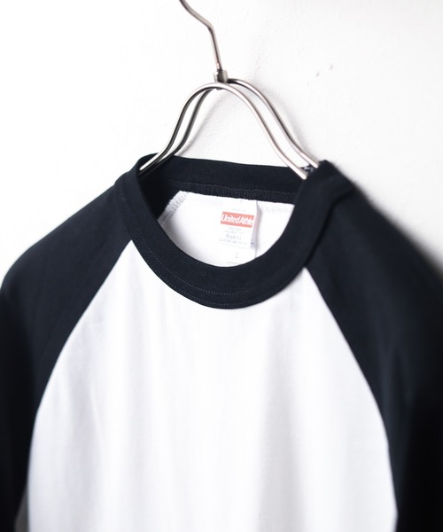 United Athle(ユナイテッドアスレ)の「【United Athle】 5.6オンス ラグラン ロングスリーブ Tシャツ(Tシャツ/カットソー・レディース・ホワイト×ブラック/ホワイト×グリーン・LARGE/MEDIUM/X-LARGE)」の5枚目の写真