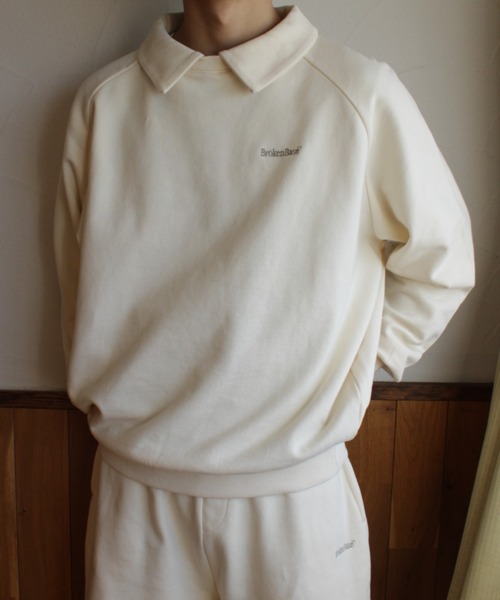 セール】襟付きワンポイント刺繍スウェット（スウェット）｜BROKEN
