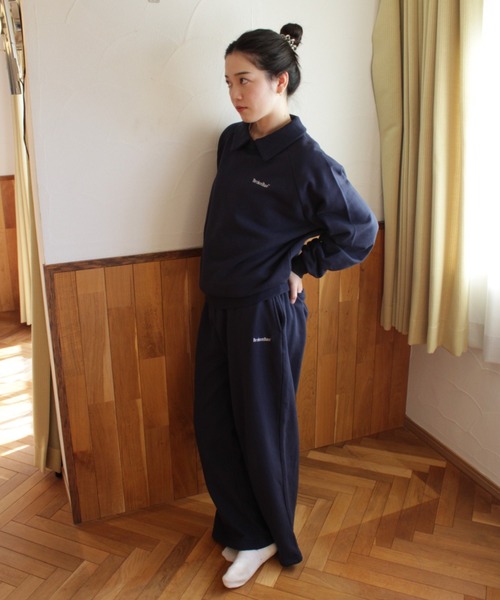 BROKEN BASE（ブロークンベース）の「襟付きワンポイント刺繍スウェット（スウェット・メンズ・ネイビー/杢グレー/クリーム・MEDIUM/LARGE）」の10枚目の写真