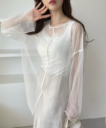 メッシュ オーバーサイズ プルオーバー