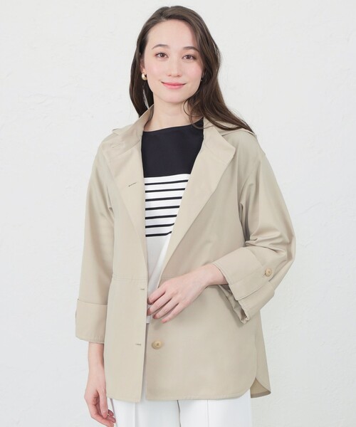 【セール】撥水グログランスタンドカラーコート（ステンカラーコート）｜AMACA（アマカ）