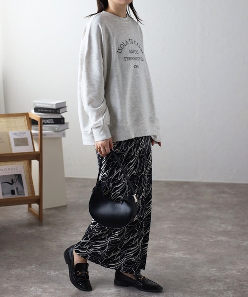 ap retro（アプレトロ）の「総柄プリーツタイトスカート（スカート・レディース・オフホワイト/ブラック・MEDIUM）」の5枚目の写真