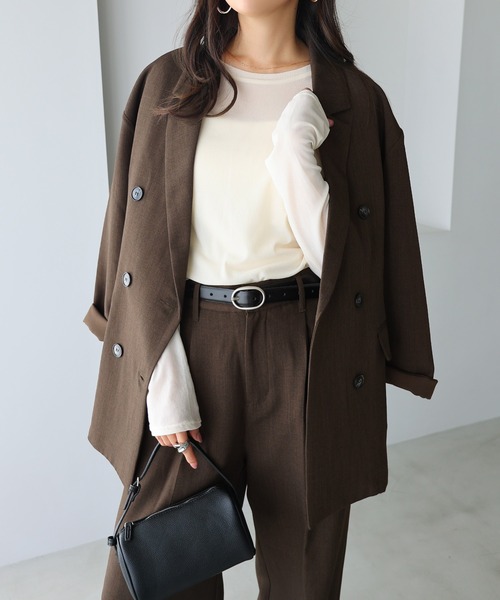 アルアバイルキャメルダブルブレスト テーラードジャケット レノクロスダブルブレストジャケット （テーラードジャケット