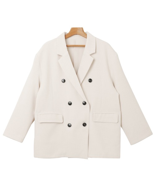 【セール】リネンライクダブルブレストテーラードジャケット（テーラードジャケット）｜andme（アンドミー）