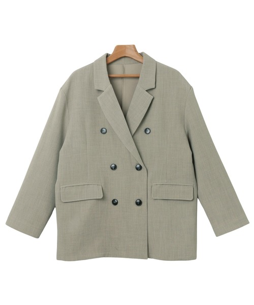 【セール】リネンライクダブルブレストテーラードジャケット（テーラードジャケット）｜andme（アンドミー）