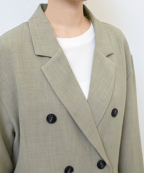 【セール】リネンライクダブルブレストテーラードジャケット（テーラードジャケット）｜andme（アンドミー）