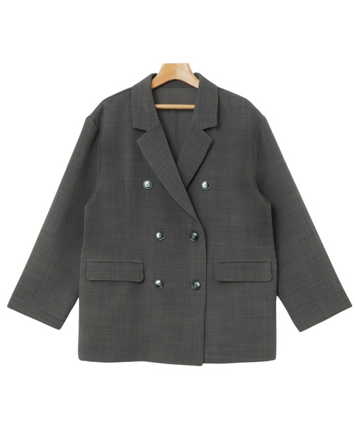 【セール】リネンライクダブルブレストテーラードジャケット（テーラードジャケット）｜andme（アンドミー）