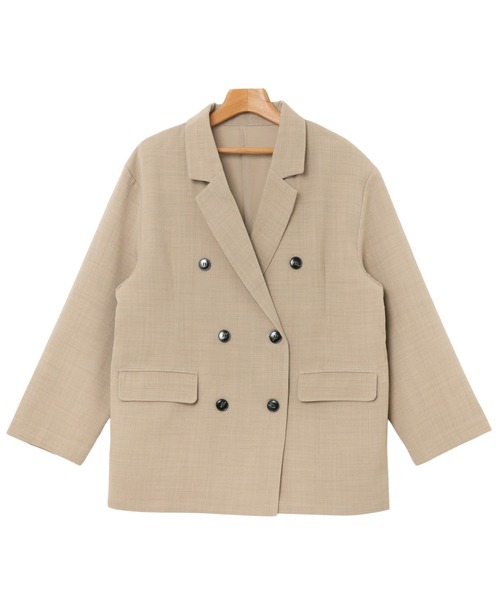 【セール】リネンライクダブルブレストテーラードジャケット（テーラードジャケット）｜andme（アンドミー）