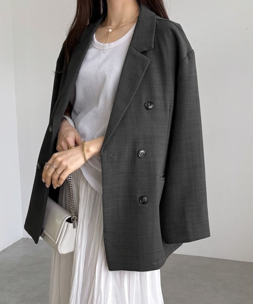 セール】【新色追加】ダブルブレストテーラードジャケット（テーラード