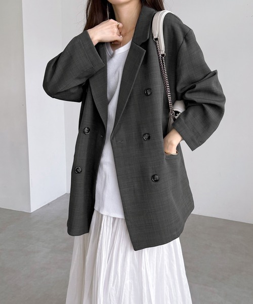 新色追加】ダブルブレストテーラードジャケット（テーラードジャケット