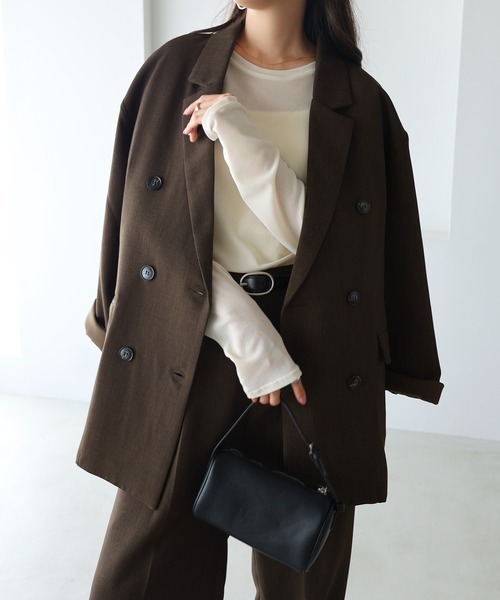 セール】【新色追加】ダブルブレストテーラードジャケット（テーラード