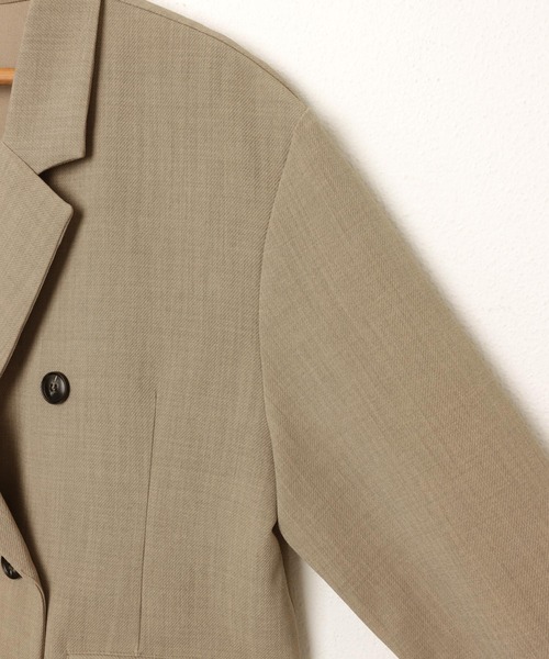 ベージュ ダブルブレスト テーラードジャケット Perfect Suit FActory ジャケット テーラードジャケット リネン