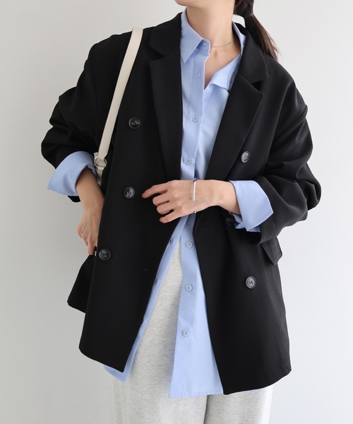 セール】【新色追加】ダブルブレストテーラードジャケット（テーラード