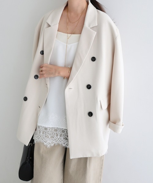 セール】【新色追加】ダブルブレストテーラードジャケット（テーラード