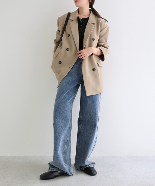 セール】【新色追加】ダブルブレストテーラードジャケット（テーラード
