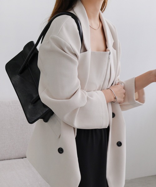 【セール】リネンライクダブルブレストテーラードジャケット（テーラードジャケット）｜andme（アンドミー）