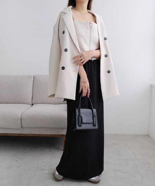 【セール】リネンライクダブルブレストテーラードジャケット（テーラードジャケット）｜andme（アンドミー）