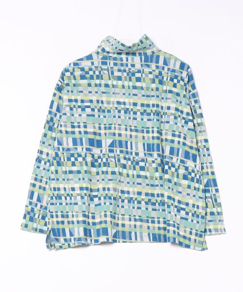Plantation(プランテーション)の「チェックプレーティングJQ / プルオーバー / (O)(Tシャツ/カットソー・レディース・ライトグリーン/ネイビー・M size)」の3枚目の写真
