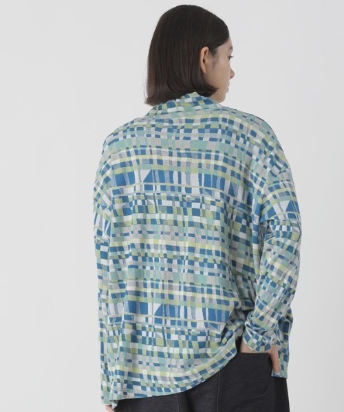 Plantation(プランテーション)の「チェックプレーティングJQ / プルオーバー / (O)(Tシャツ/カットソー・レディース・ライトグリーン/ネイビー・M size)」の6枚目の写真