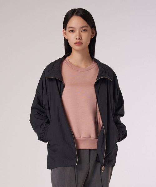 試着のみ〈TATRAS〉24SS LILIN ブルゾン　ブラック 24SS】TATRAS タトラス LILIN リリン Aラインナイロンブルゾン