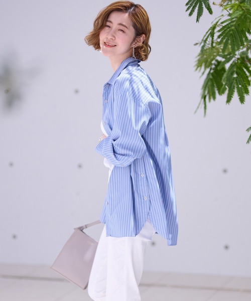 BELLUNA PLUS(ベルーナ)の「アイロン要らずの日よけシャツ(シャツ/ブラウス・レディース・ミント/ベージュ系/ブルー系・MEDIUM/LARGE/X-LARGE)」の14枚目の写真