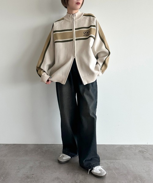 apres jour mignon(アプレジュールミニョン)の「スポンディッシュトラックジャケット【ZOZOTOWN限定アイテム】(カーディガン/ボレロ・レディース・ネイビー/ピンク/アイボリー/ブルー/グレー・X-LARGE/フリー)」の11枚目の写真