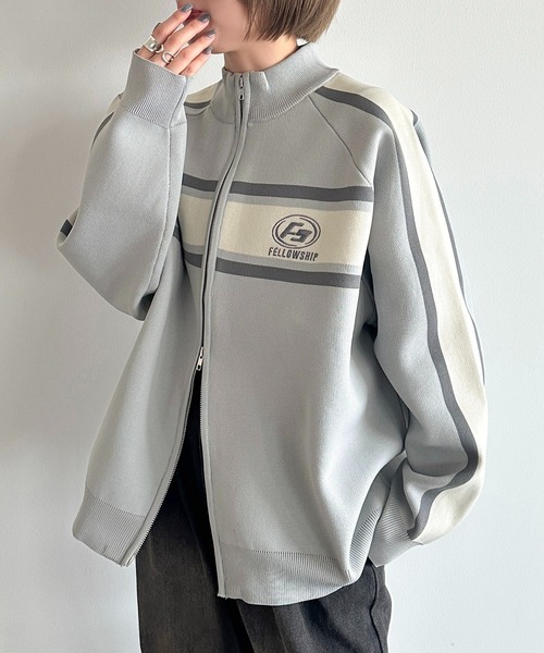 apres jour mignon(アプレジュールミニョン)の「スポンディッシュトラックジャケット【ZOZOTOWN限定アイテム】(カーディガン/ボレロ・レディース・ネイビー/ピンク/アイボリー/ブルー/グレー・X-LARGE/フリー)」の12枚目の写真