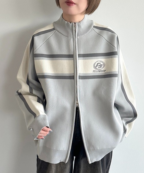 apres jour mignon(アプレジュールミニョン)の「スポンディッシュトラックジャケット【ZOZOTOWN限定アイテム】(カーディガン/ボレロ・レディース・ネイビー/ピンク/アイボリー/ブルー/グレー・X-LARGE/フリー)」の13枚目の写真