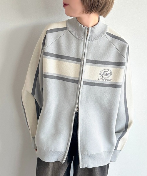 apres jour mignon(アプレジュールミニョン)の「スポンディッシュトラックジャケット【ZOZOTOWN限定アイテム】(カーディガン/ボレロ・レディース・ネイビー/ピンク/アイボリー/ブルー/グレー・X-LARGE/フリー)」の14枚目の写真