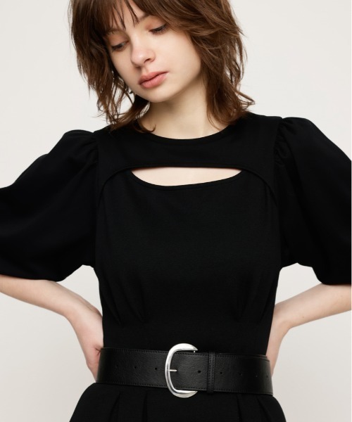 SLY（スライ）の「WIDE BUCKLE BELT ワイド バックル ベルト（ベルト・レディース・ブラック・FREE）」の2枚目の写真