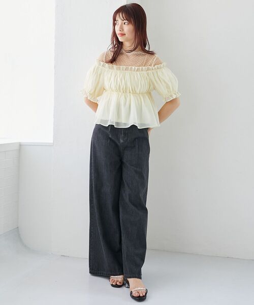 MAJESTIC LEGON（マジェスティックレゴン）の「インナーセットフリルブラウス（シャツ/ブラウス・レディース・ピンク/ブラック/アイボリー・MEDIUM）」の16枚目の写真