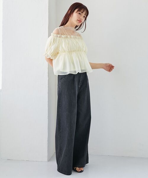 MAJESTIC LEGON（マジェスティックレゴン）の「インナーセットフリルブラウス（シャツ/ブラウス・レディース・ピンク/ブラック/アイボリー・MEDIUM）」の17枚目の写真