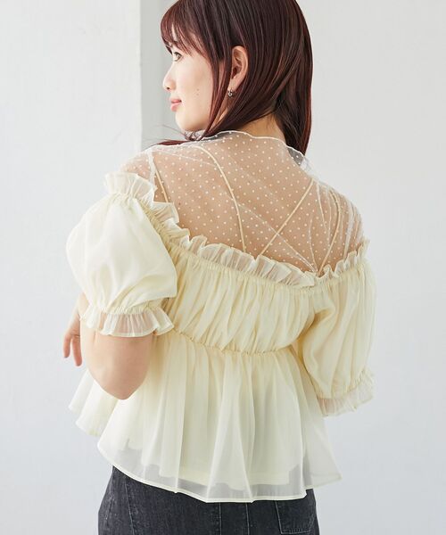 MAJESTIC LEGON（マジェスティックレゴン）の「インナーセットフリルブラウス（シャツ/ブラウス・レディース・ピンク/ブラック/アイボリー・MEDIUM）」の11枚目の写真