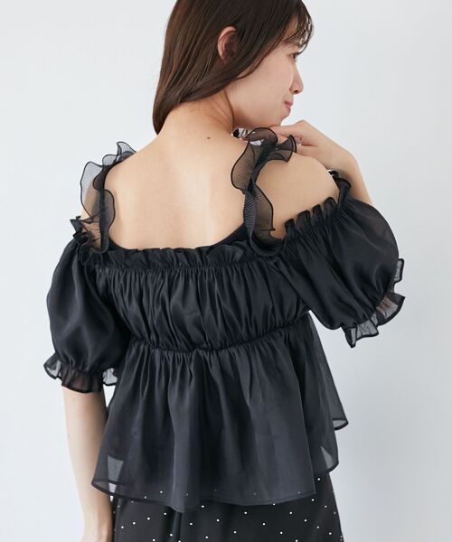 MAJESTIC LEGON（マジェスティックレゴン）の「インナーセットフリルブラウス（シャツ/ブラウス・レディース・ピンク/ブラック/アイボリー・MEDIUM）」の18枚目の写真