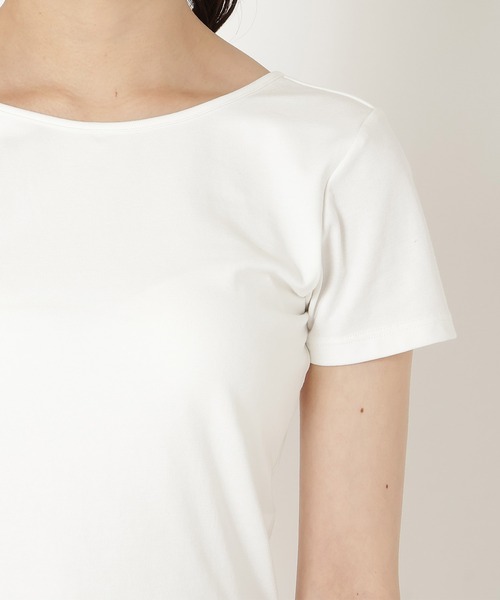 REDYAZEL（レディアゼル）の「カップ付きTシャツ（Tシャツ/カットソー・レディース・ブラック/オフホワイト/ライトグレー・FREE）」の7枚目の写真