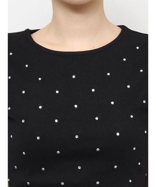 EVRIS（エヴリス）の「ラインストーンコンパクトTシャツ（Tシャツ/カットソー・レディース・ピンク/グリーン/ホワイト/ブラック・FREE）」の17枚目の写真