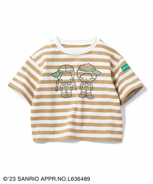 セール】サンリオキャラクターコラボ カラーボーダーのTシャツ