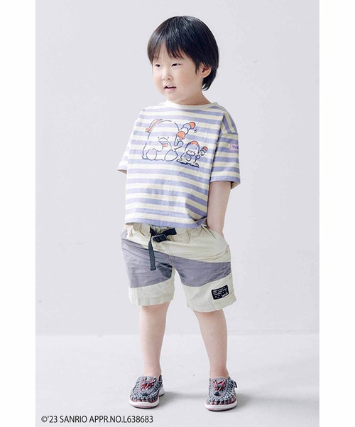 シロップ.(シロップ.)の「サンリオキャラクターコラボ カラーボーダーのTシャツ:キッズ(Tシャツ/カットソー・キッズ・ベージュ/グリーン/ブルー・13/12/11)」の12枚目の写真