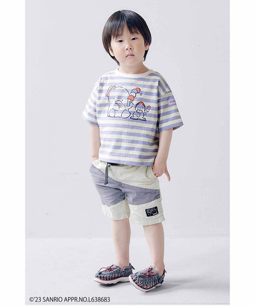 シロップ.(シロップ.)の「サンリオキャラクターコラボ カラーボーダーのTシャツ:キッズ(Tシャツ/カットソー・キッズ・ベージュ/グリーン/ブルー・13/12/11)」の13枚目の写真