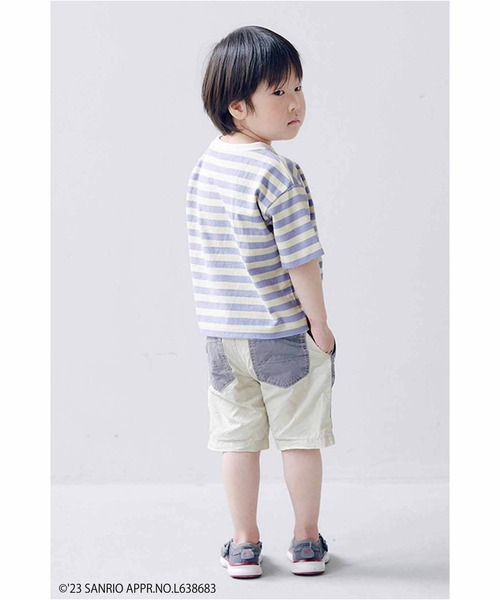 シロップ.(シロップ.)の「サンリオキャラクターコラボ カラーボーダーのTシャツ:キッズ(Tシャツ/カットソー・キッズ・ベージュ/グリーン/ブルー・13/12/11)」の14枚目の写真