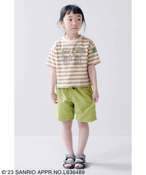 シロップ.(シロップ.)の「サンリオキャラクターコラボ カラーボーダーのTシャツ:キッズ(Tシャツ/カットソー・キッズ・ベージュ/グリーン/ブルー・13/12/11)」の8枚目の写真